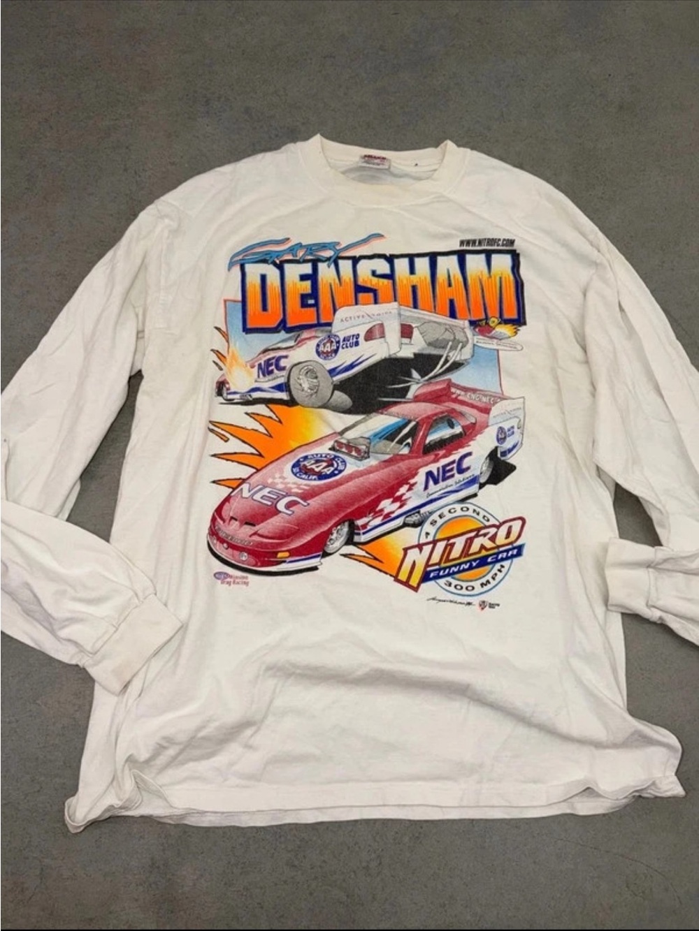 Vintage Densham Nitro Racing Graphic Long Sleeve Shirt - White